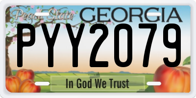 GA license plate PYY2079
