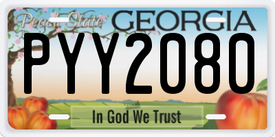 GA license plate PYY2080