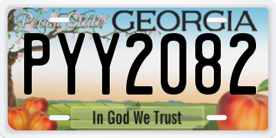 GA license plate PYY2082
