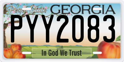 GA license plate PYY2083