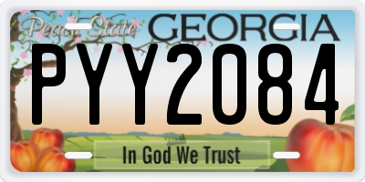GA license plate PYY2084