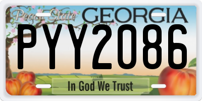GA license plate PYY2086