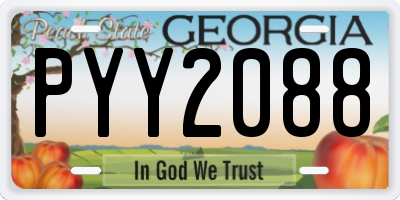 GA license plate PYY2088