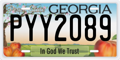 GA license plate PYY2089