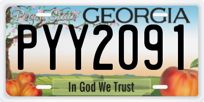 GA license plate PYY2091