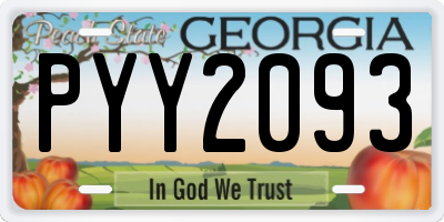 GA license plate PYY2093
