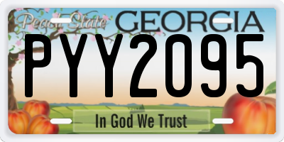 GA license plate PYY2095