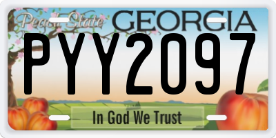 GA license plate PYY2097