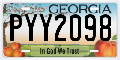 GA license plate PYY2098