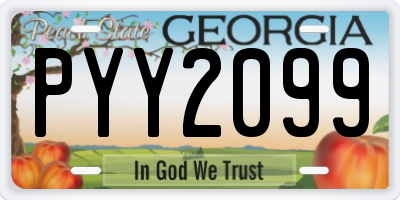 GA license plate PYY2099