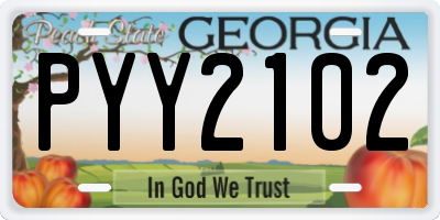 GA license plate PYY2102