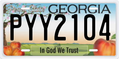 GA license plate PYY2104
