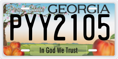 GA license plate PYY2105