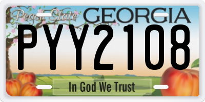 GA license plate PYY2108