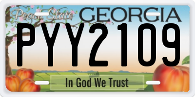 GA license plate PYY2109