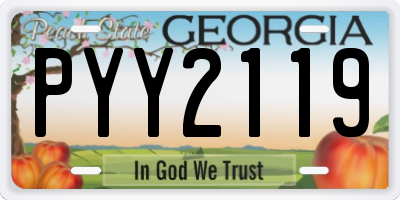 GA license plate PYY2119