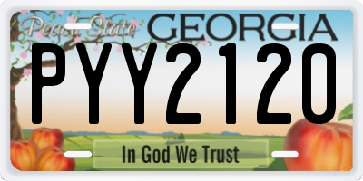 GA license plate PYY2120