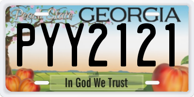 GA license plate PYY2121