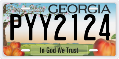 GA license plate PYY2124