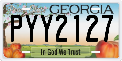 GA license plate PYY2127