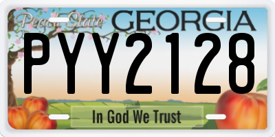 GA license plate PYY2128