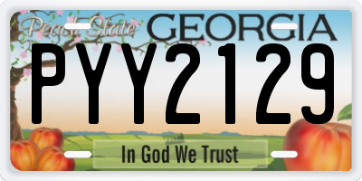 GA license plate PYY2129