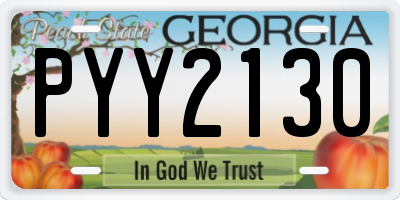 GA license plate PYY2130