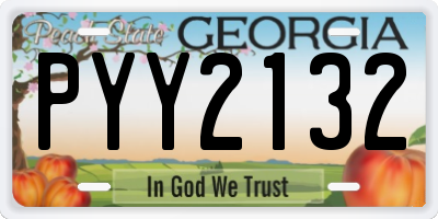 GA license plate PYY2132