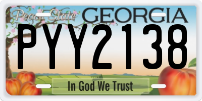 GA license plate PYY2138