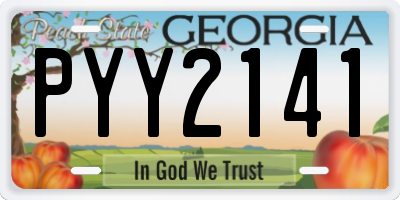 GA license plate PYY2141