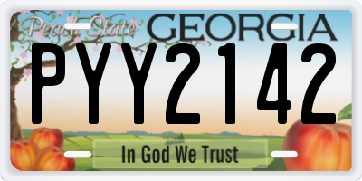 GA license plate PYY2142