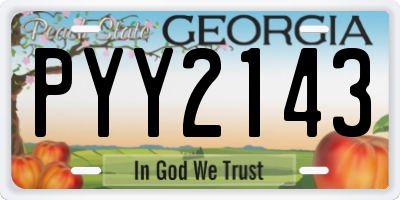 GA license plate PYY2143