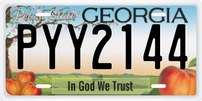 GA license plate PYY2144