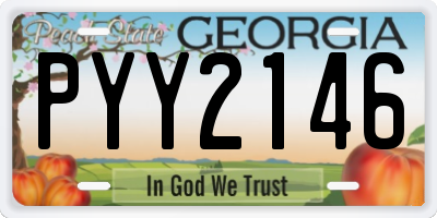 GA license plate PYY2146