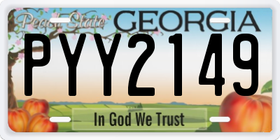 GA license plate PYY2149