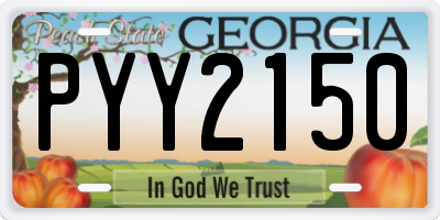 GA license plate PYY2150