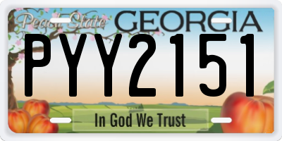 GA license plate PYY2151