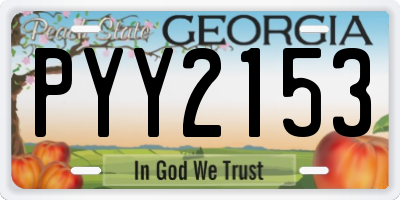 GA license plate PYY2153