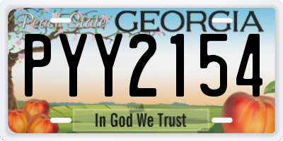 GA license plate PYY2154
