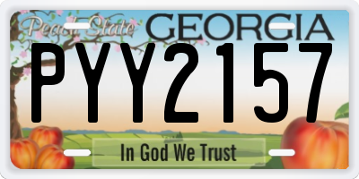 GA license plate PYY2157