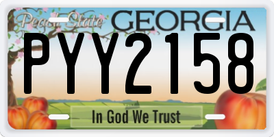 GA license plate PYY2158