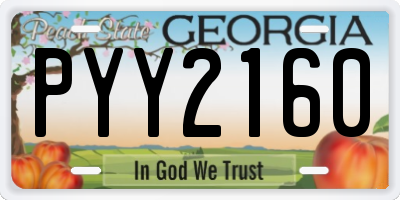 GA license plate PYY2160