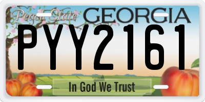 GA license plate PYY2161