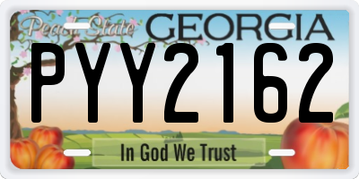 GA license plate PYY2162