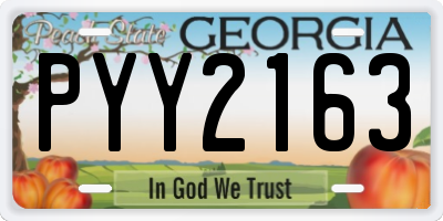 GA license plate PYY2163