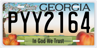 GA license plate PYY2164