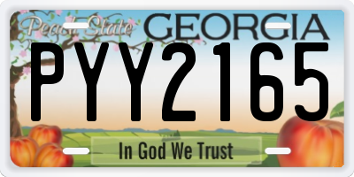 GA license plate PYY2165
