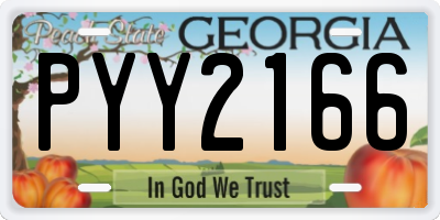 GA license plate PYY2166