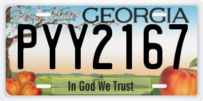 GA license plate PYY2167
