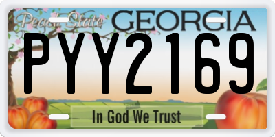 GA license plate PYY2169